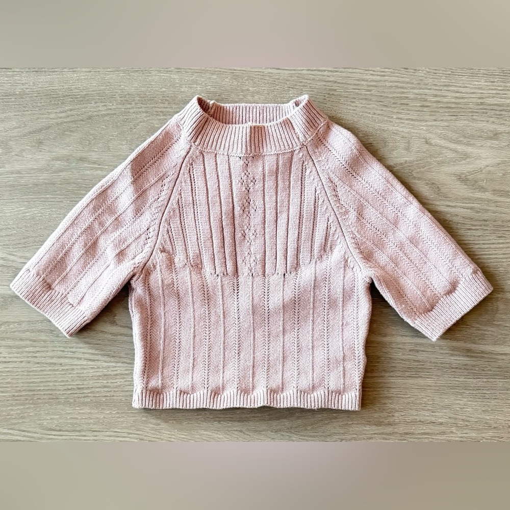 Free People Intimately Lavender The Romy Swift Crop Knit Top Size S